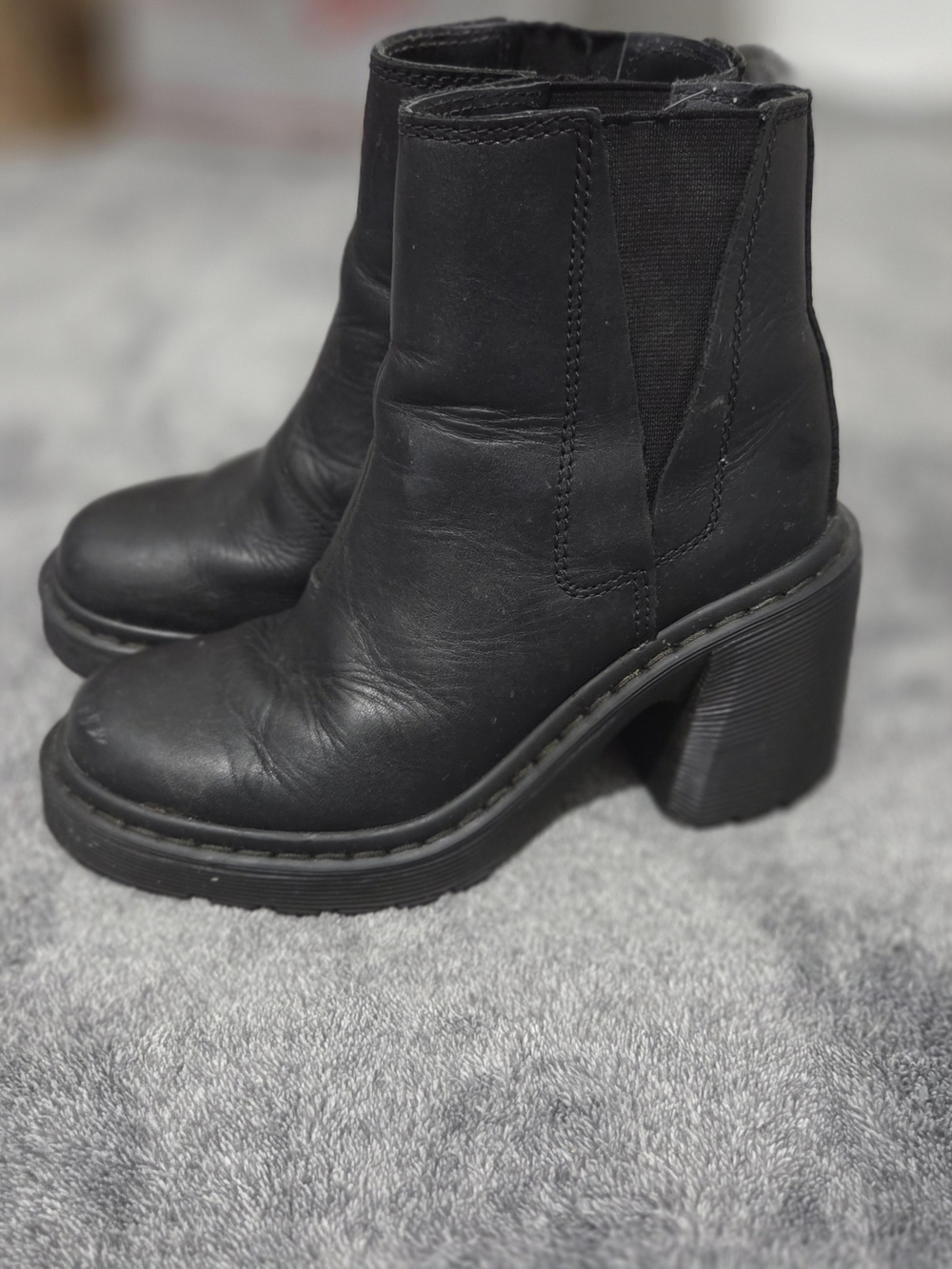 Dr. Martens Black Chunky Heel Chelsea Boots